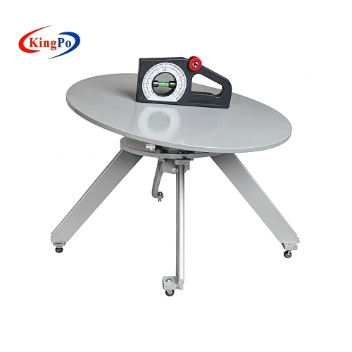 Right oblique view of electrical appliance inclined plane tester for IEC 60335-1 stability testing