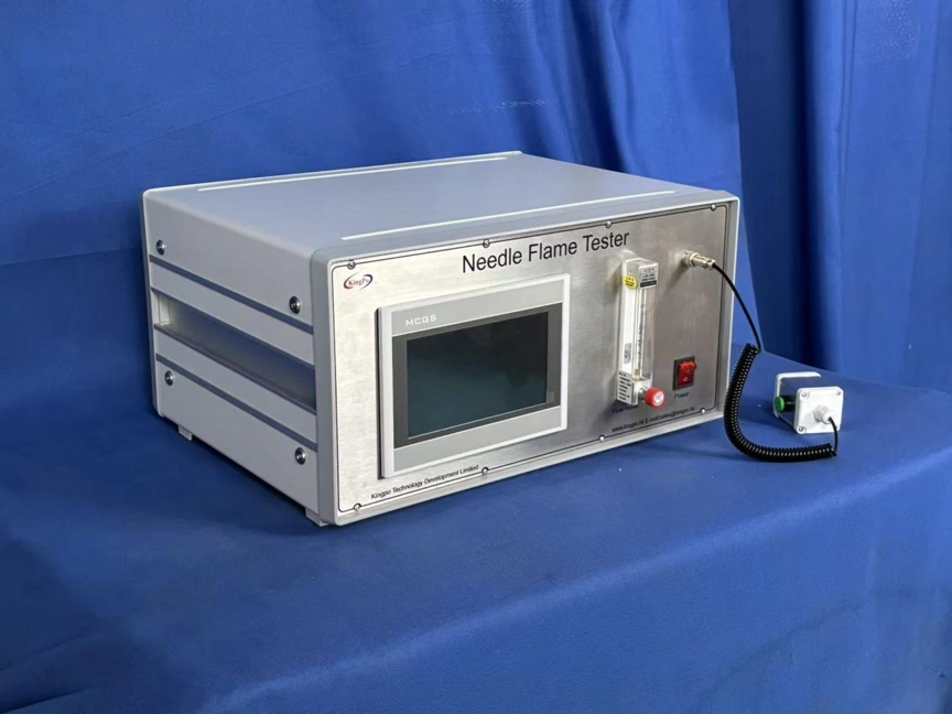 KingPo KP-FT03-1 Needle Flame Tester Project for DEKRA Testing and Certification S.r.l. in Italy 3 Touch-screen control unit with gas flow adjustment for the IEC 60695-11-5 needle flame tester.