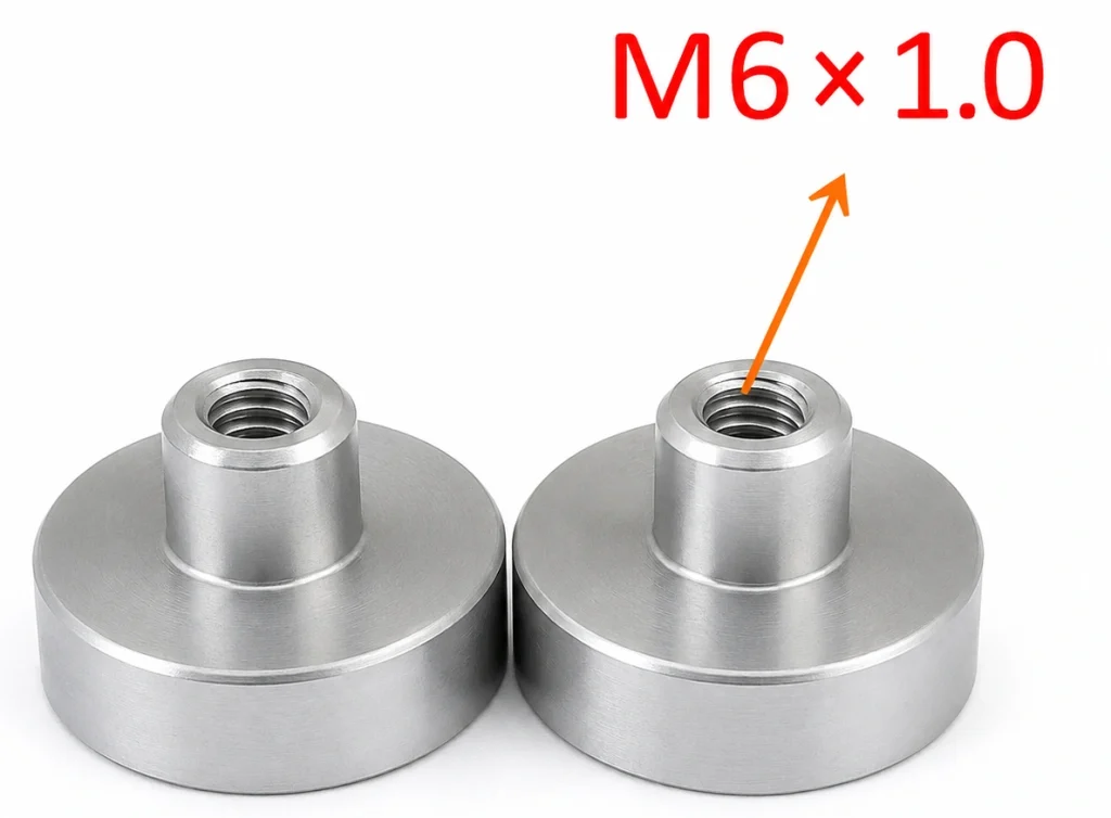 M6 × 1.0 thread detail of IEC 62368-1 Annex T force application tool for force gauge connection
