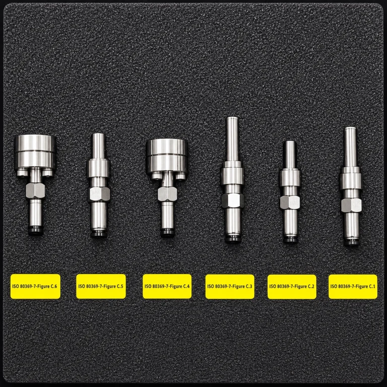 ISO 80369-7 Figure C.1 to C.6 reference connectors in Luer gauge set