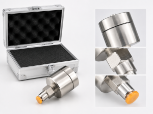 KingPo Supplies ISO 80369-7 Luer Reference Gauges to AngioSystems LLC in Russia 2 Luer gauge packed in a protective aluminum case with black foam insert for secure storage and presentation.
