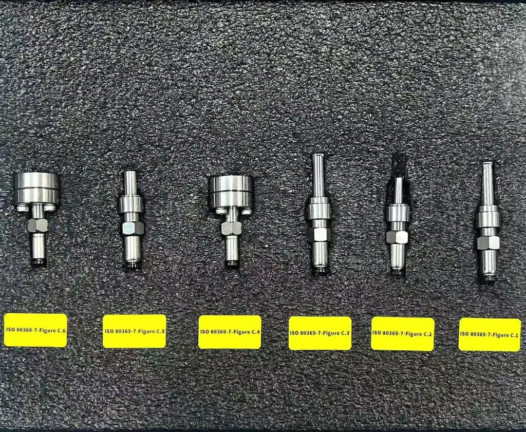 ISO 80369-7 Luer Gauge Set in protective case for laboratory use