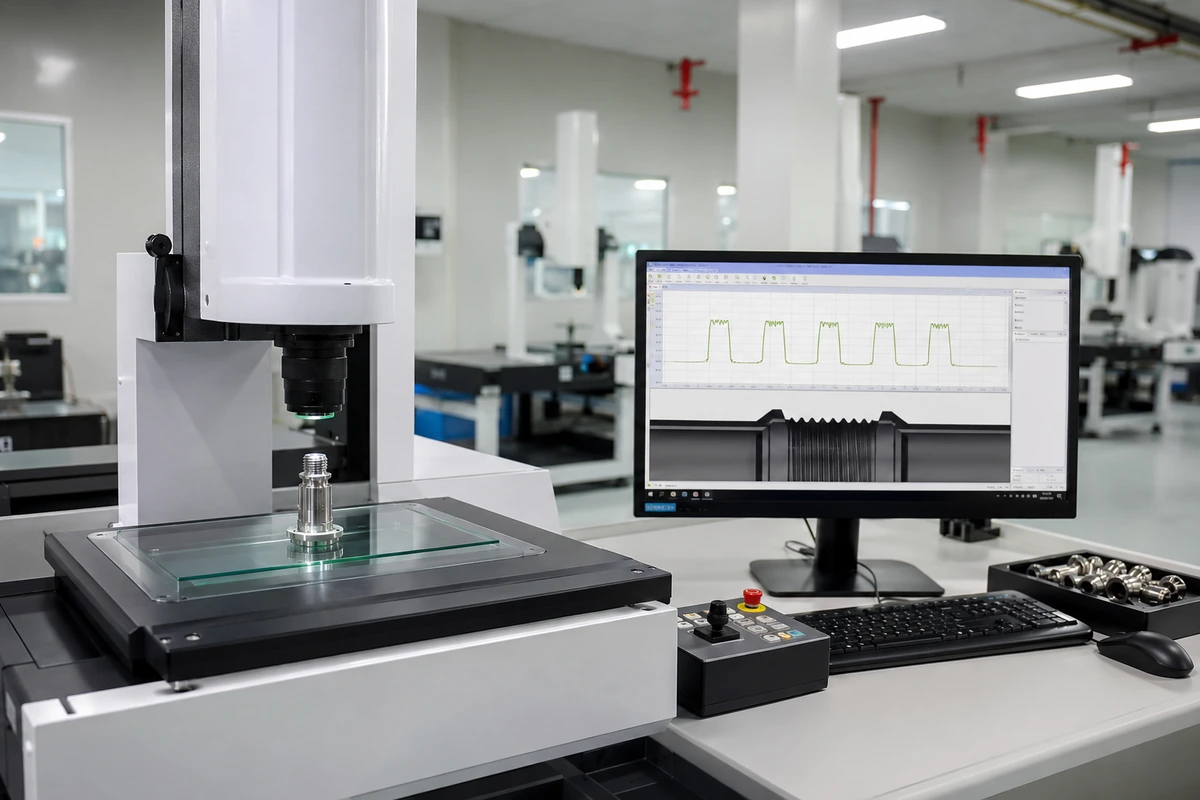 Thread scanning inspection for ISO 80369 Luer lock reference connectors