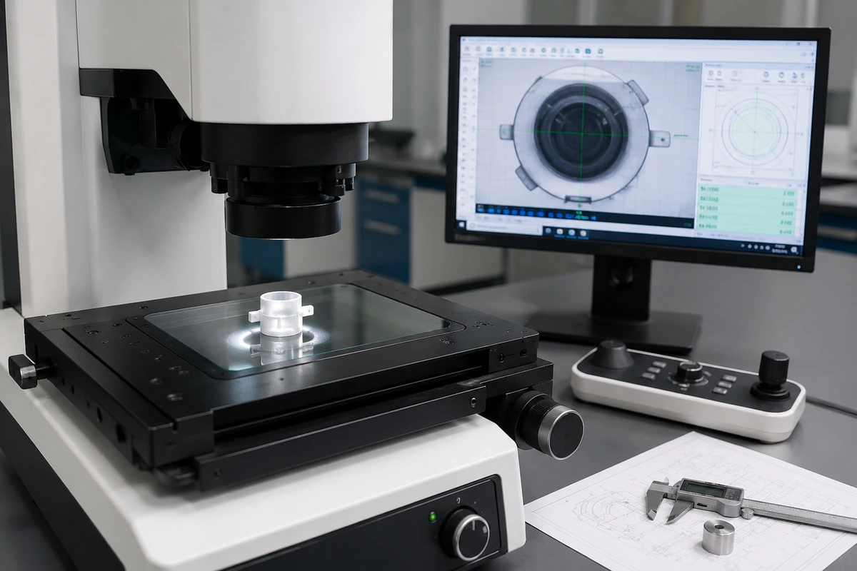 Vision measurement for ISO 18250-3 enteral connector test tools