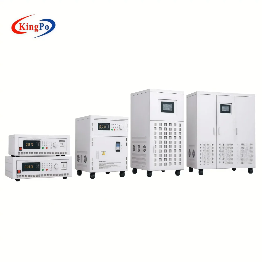 KINGPO programmable AC power source series from 500VA to 200kVA for product testing and laboratory power supply