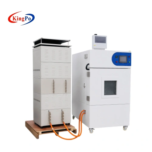 UL 2580 Clause 26 Short Circuit Tester with 2000A high-current circuit and temperature chamber for lithium battery external short circuit testing.
