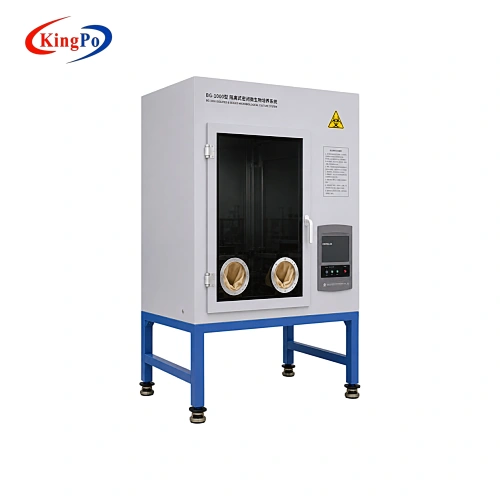 Right oblique view of the KP-1000 Medical Face Mask BFE Tester with touchscreen control
