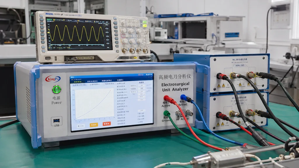 Electrosurgical unit load curve and output power testing with KingPo KP8850 ESU Analyzer