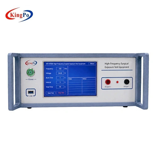 Front view of KINGPO KP-H500 500 kHz test equipment for ISO 14117 surgical exposure testing