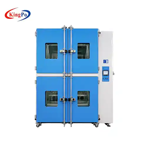 Front view of KingPo KP-1023 splash water test chamber for ISO 16750-4 testing