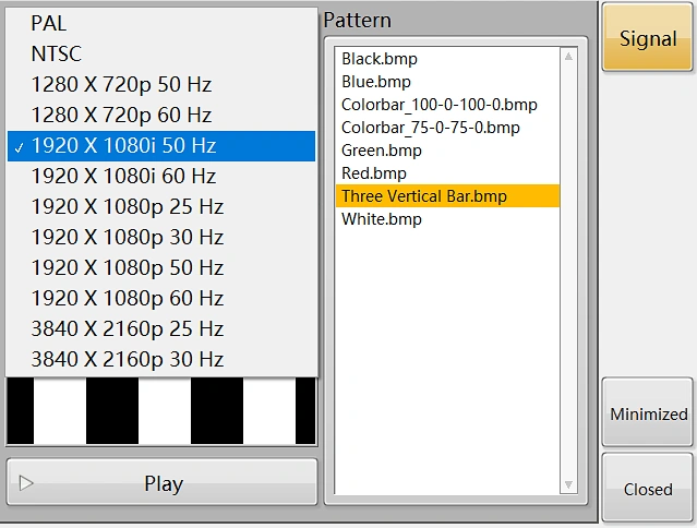 KP-6215 Video Signal Generator PAL NTSC HD and 4K Format Selection