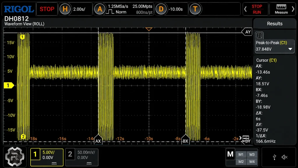 KP-H500 500 kHz burst-mode waveform for high-frequency surgical exposure test equipment