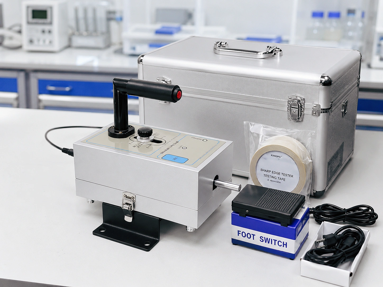 KINGPO UL 3300 Sharp Edge Tester complete laboratory kit with accessories