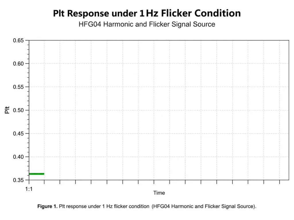 HFG04 1 Hz flicker condition Plt response for IEC 61000-3-3 system verification