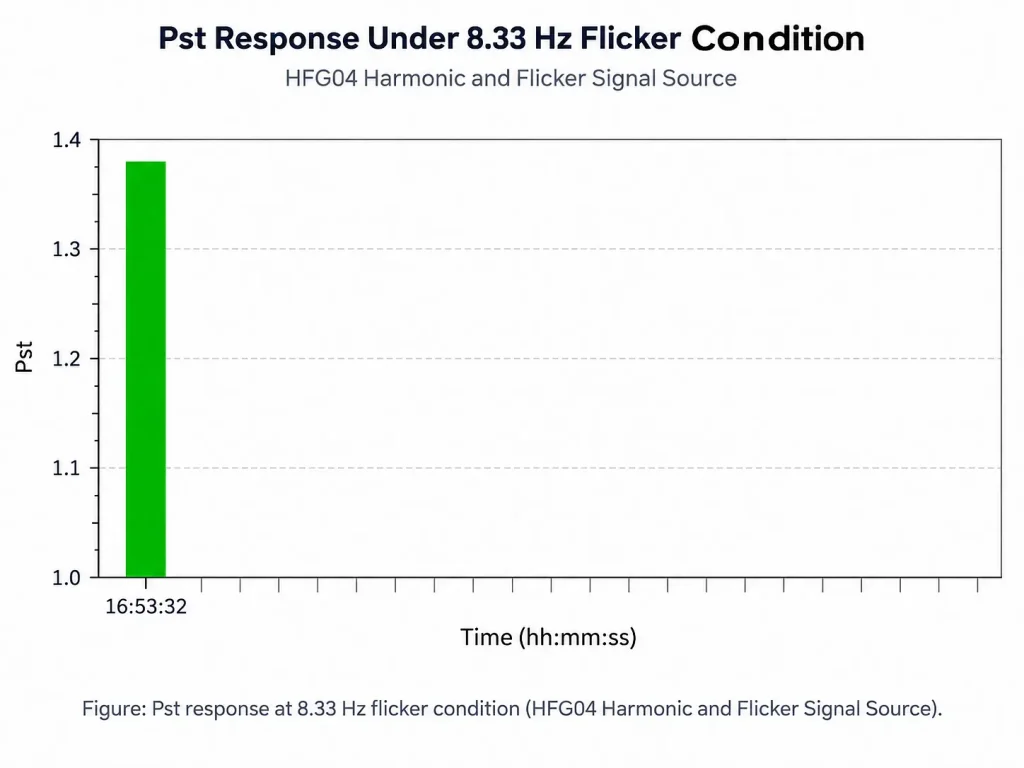 HFG04 8.33 Hz flicker disturbance Pst response for flickermeter verification