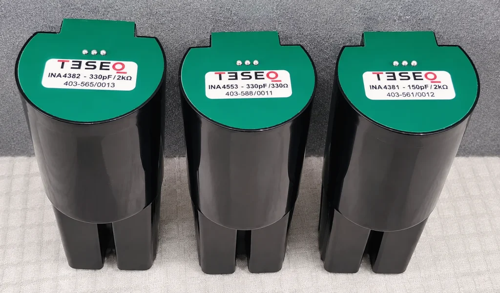 Three interchangeable ESD RC network modules for ISO 10605 automotive testing
