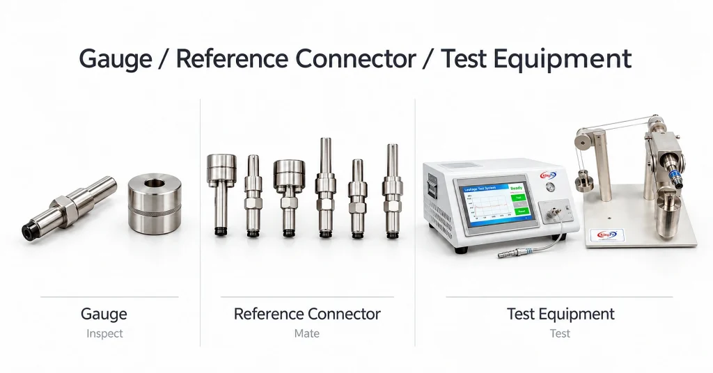 ISO 594 vs ISO 80369-7: Which Luer Gauges, Reference Connectors and Test Equipment Do You Need? 3 Selection flow from ISO 594 Luer requirements to ISO 80369-7 gauge reference connector and test equipment