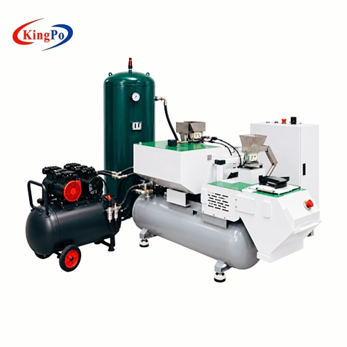 Automotive coating stone chip tester with gravel impact apparatus, air compressor and specimen fixture