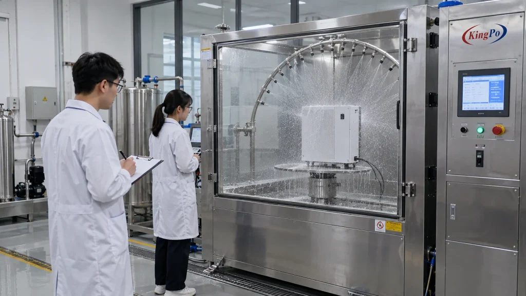 Q4 2026 Engineering Update: How We Approach IEC & ISO Test Equipment Selection 5 IEC 60529 water ingress test chamber with oscillating tube and rotating sample table
