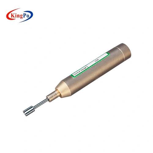 KINGPO KP-8637F3 precision conical gauge with stainless steel inspection tip, designed for dimensional verification of blood socket connectors according to ISO 8637-2 requirements.